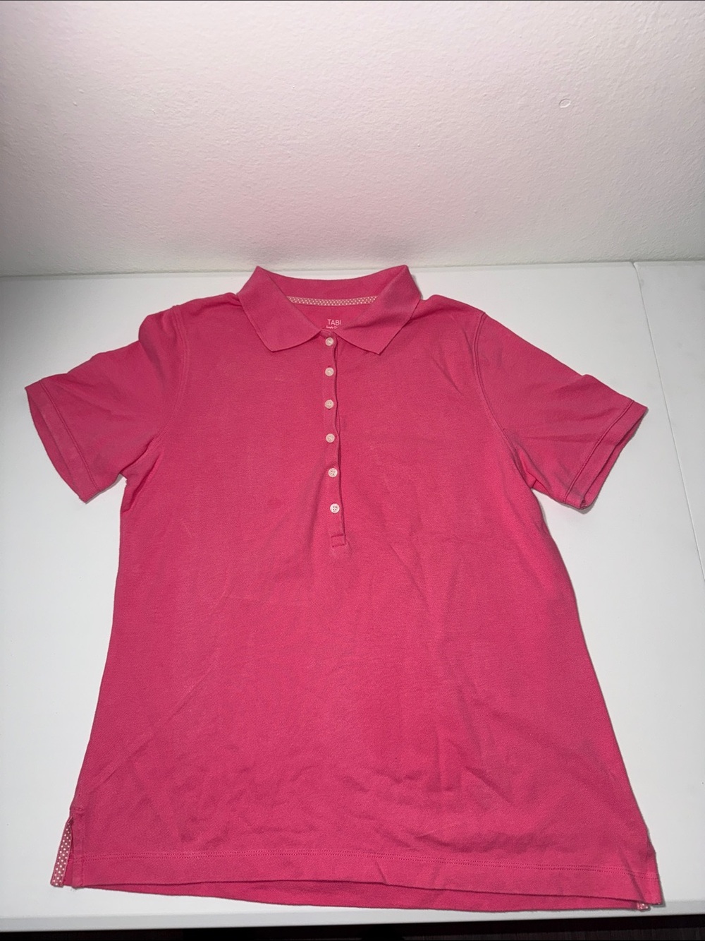 TABI Pink Polo Shirt with Classic Collar Size M